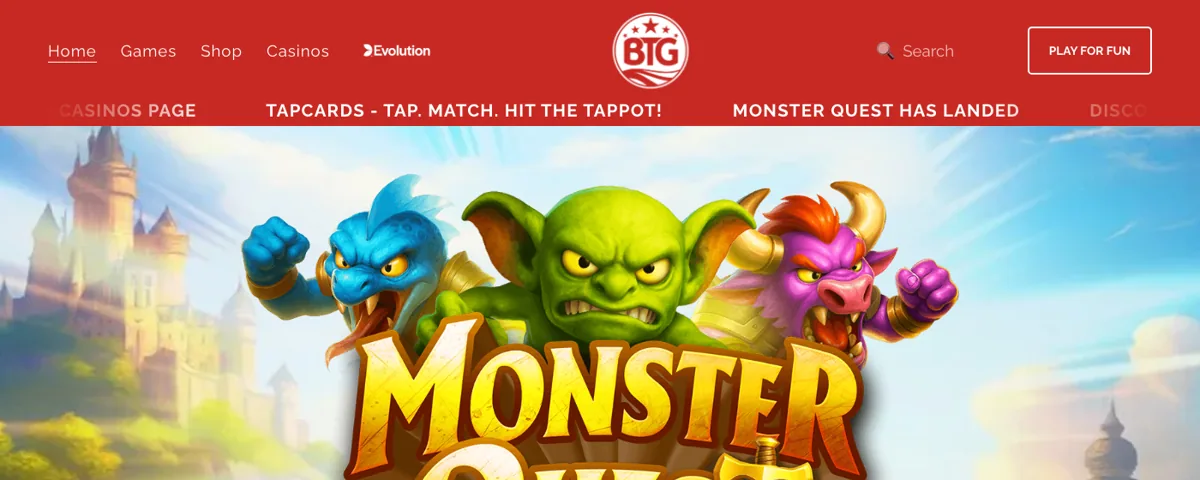 Big Time Gaming's official website, bigtimegaming.com